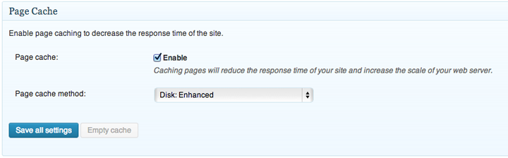 Enable The Page Cache