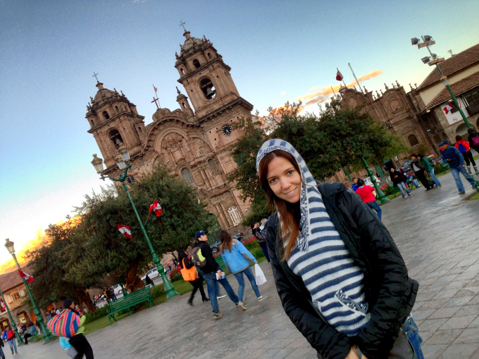 Luciana and her new alpaca sweater here in Cuzco