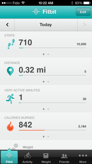 FitBit Zip iPhone Application