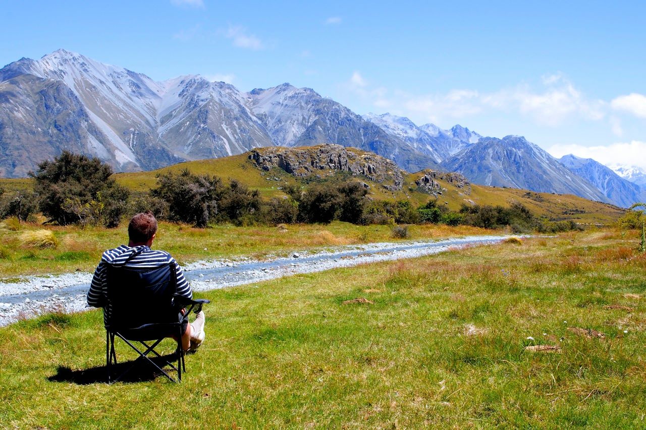 Me on a camping chair at Edoras