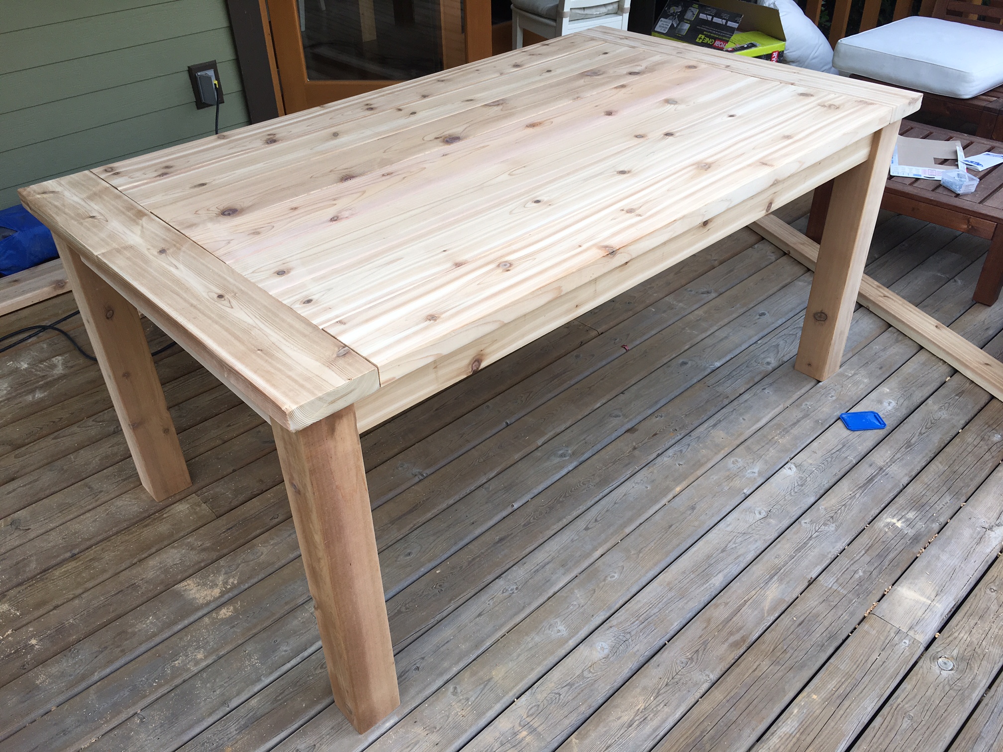 Assembled farmhouse table